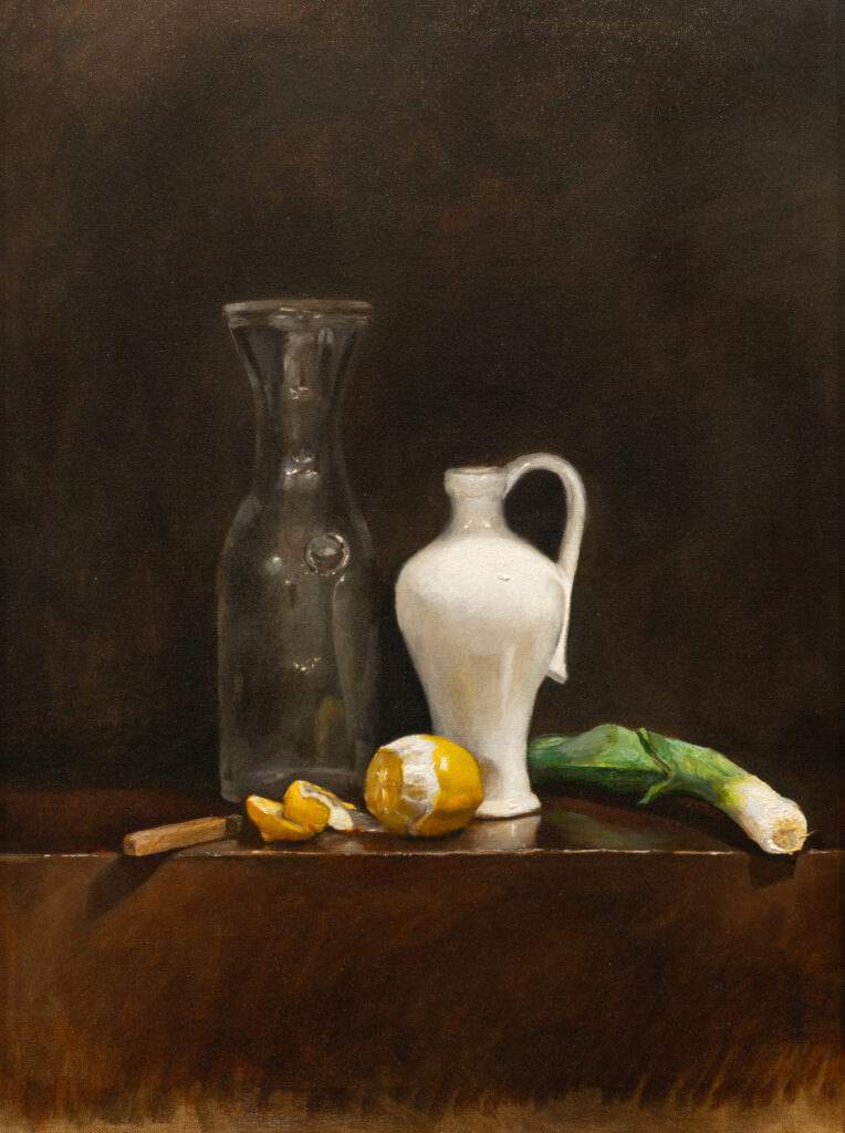 Still Life with Lemon and Leek